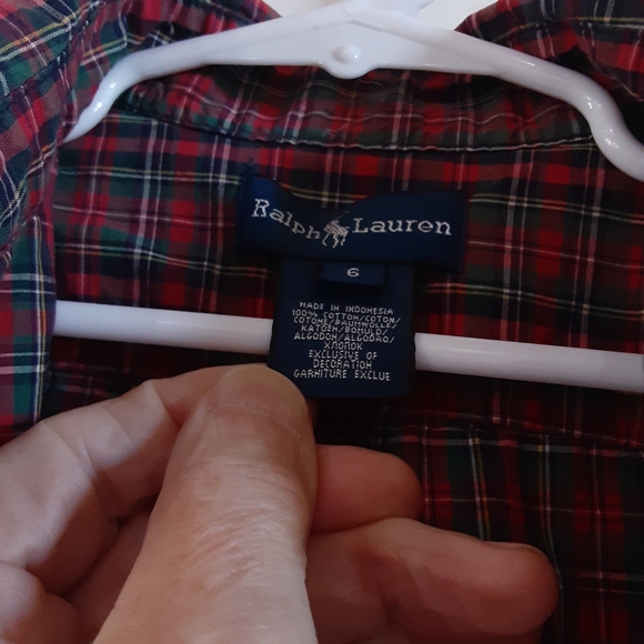 Ralph Lauren, Boy's Size 6, Plaid BDC LS SHIRT - Picture 2 of 6